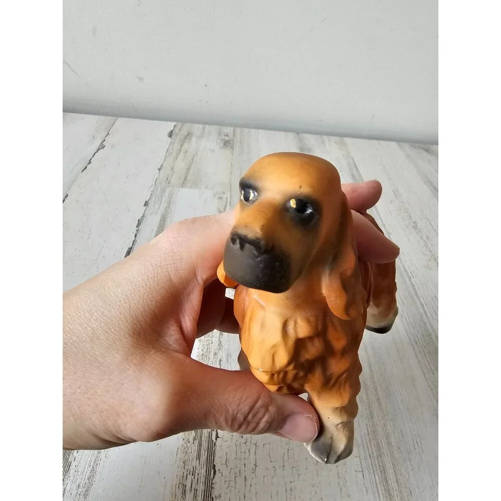 Highmount bisque cocker‎ spaniel dog statue porcelain vintage brown puppy decor
